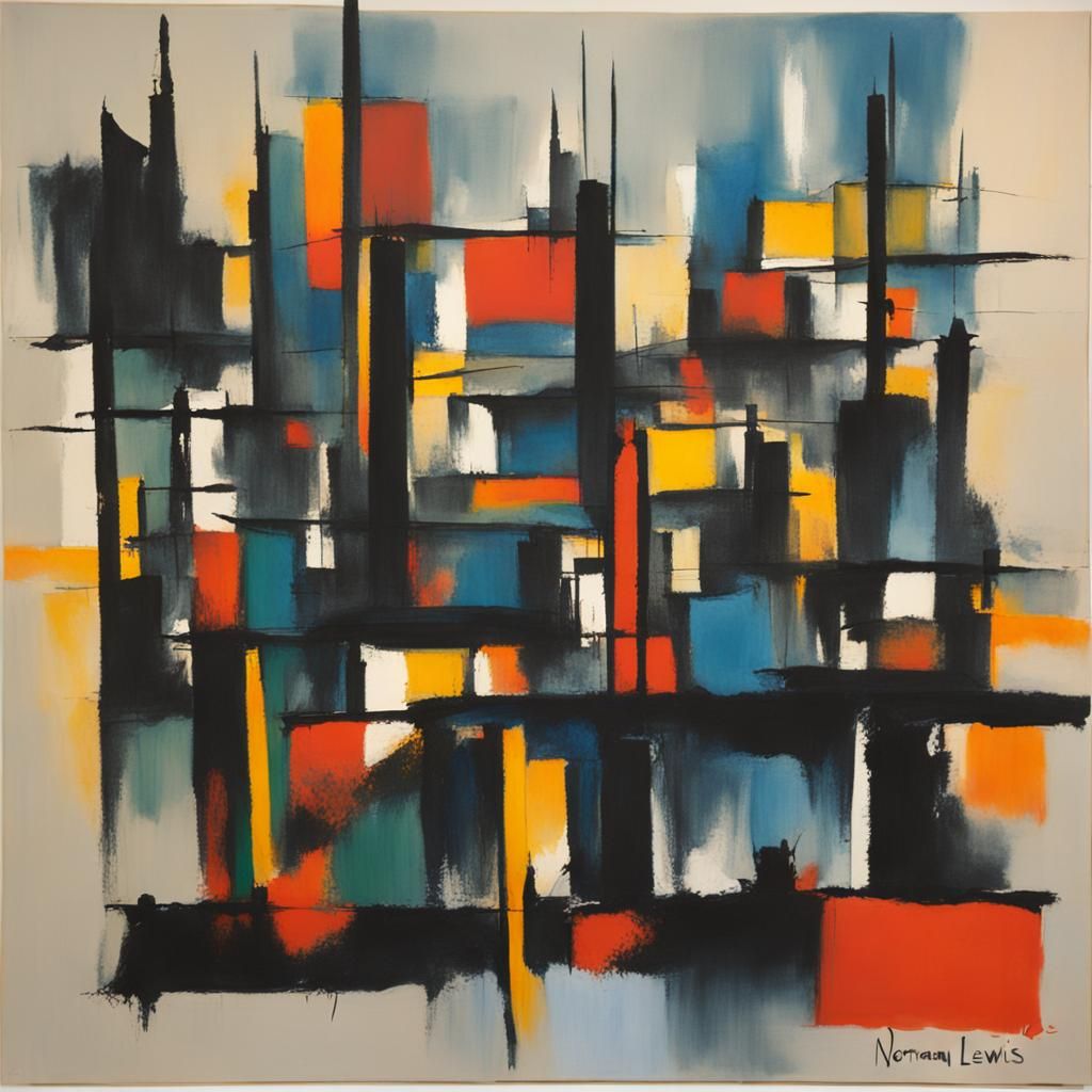 Abstract Expressionist Composition in Vibrant Colors