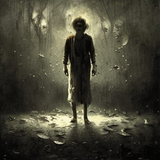 Sad Clown Portrait in Horror Style