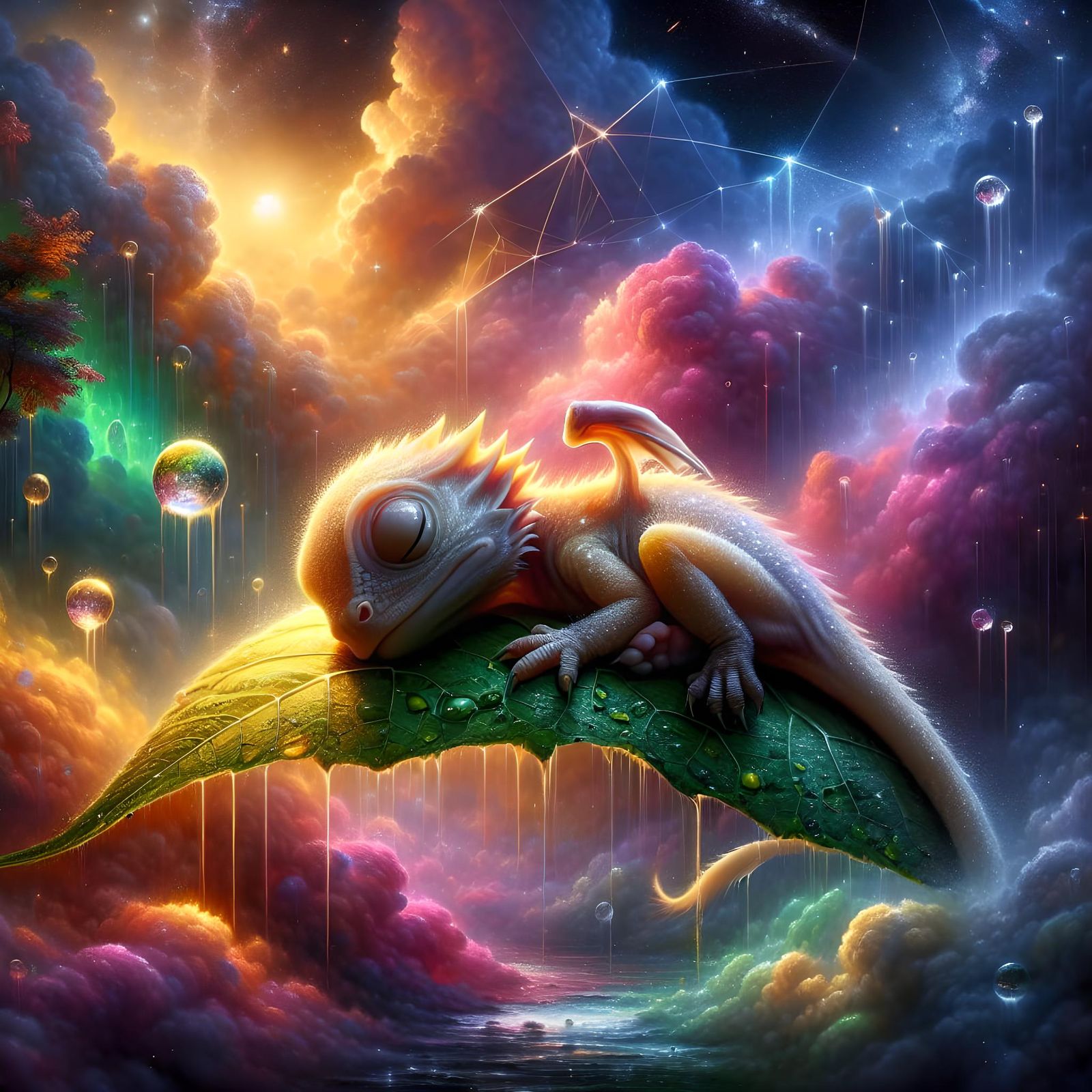 Sleeping Dragon Cub in Macro National Geographic Style