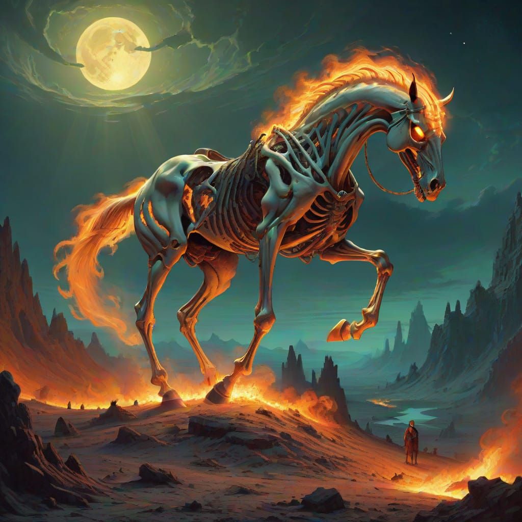 Skeletal Horse Embarks on Cosmic Horror