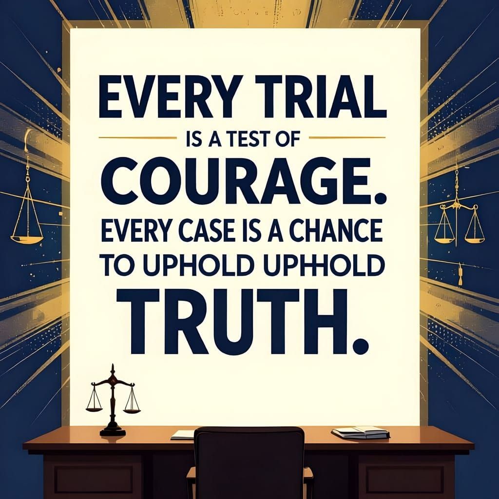 Motivational Lawyer Poster: Blue & Gold Gradient with Inspir...