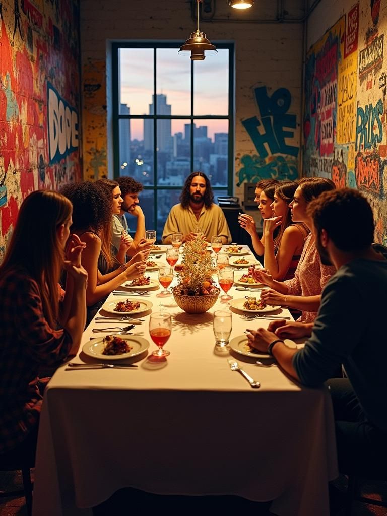 Modern Last Supper in Pop Art Style