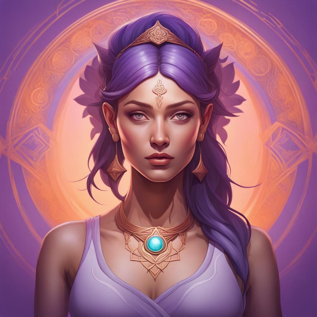 Yoga Family Violet Alignment Logo, Hyperdetailed Art