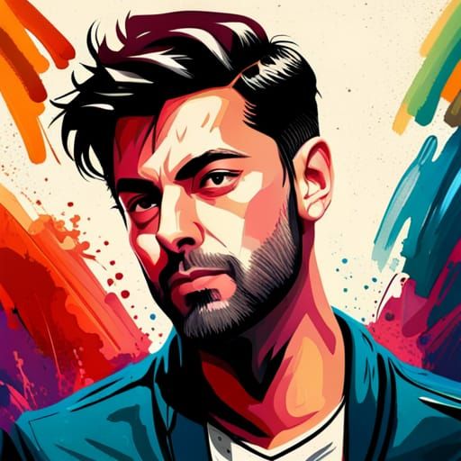 Trendy Hairstyles in Graffiti Splash Art Style