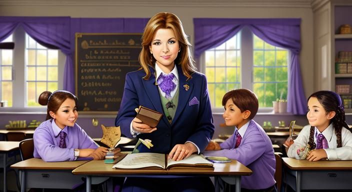 Lavender Classroom in Kinkade Style