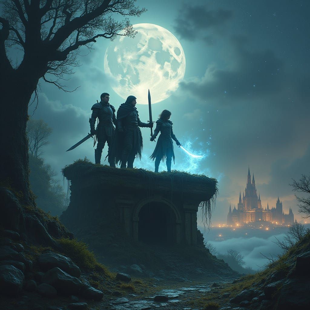 Mystical Altar Basks in Moonlight, Ancient City Awakens