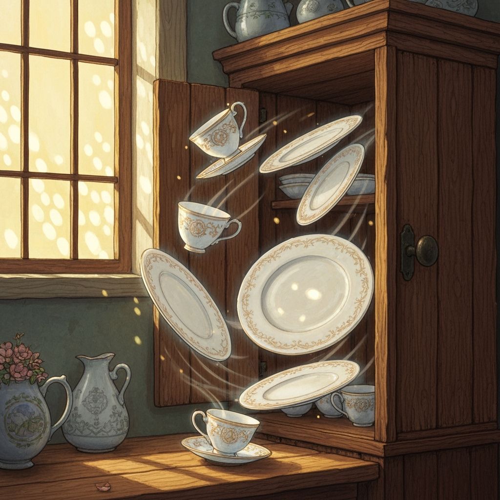 Whimsical Plates and Cups Glide into Cupboard