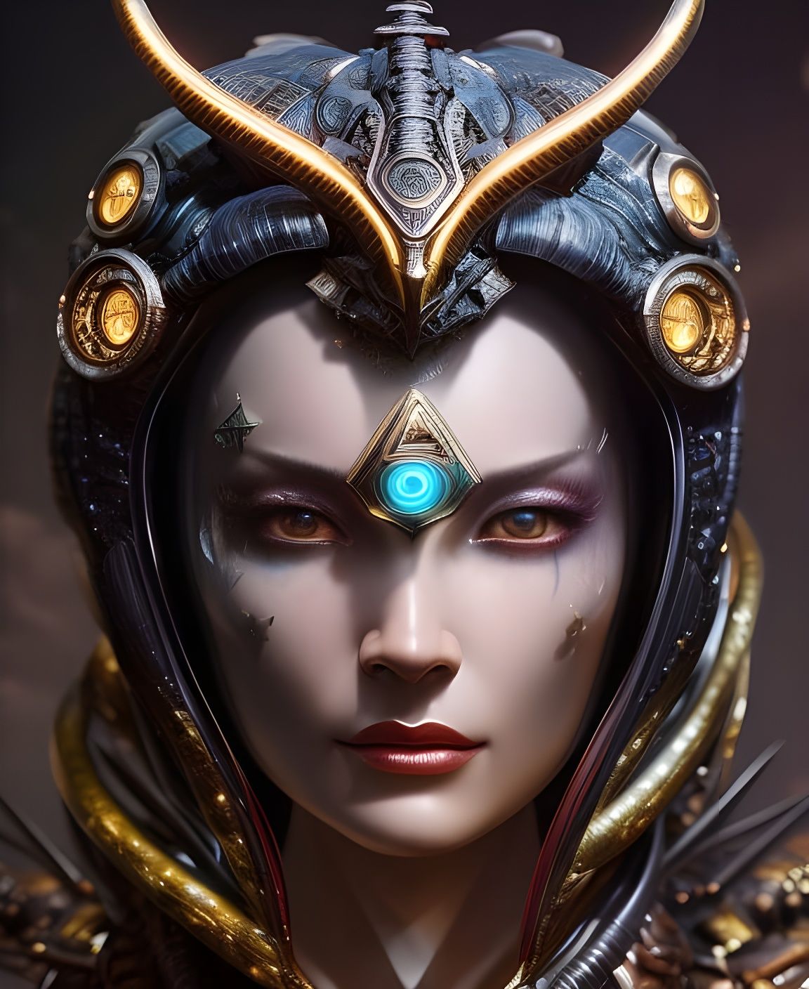 Alien Sphere with Glowing Runes: Hyperdetailed Portrait