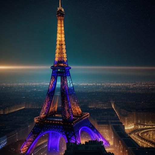 Eiffel Tower and Milky Way: Fantasy Concept Art