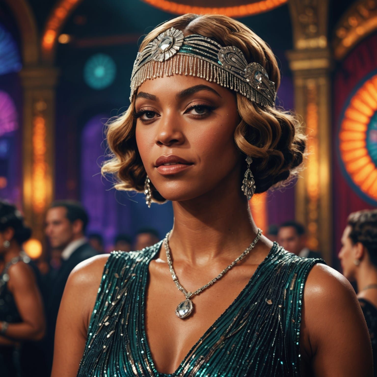 Beyonce dressed as a flapper girl