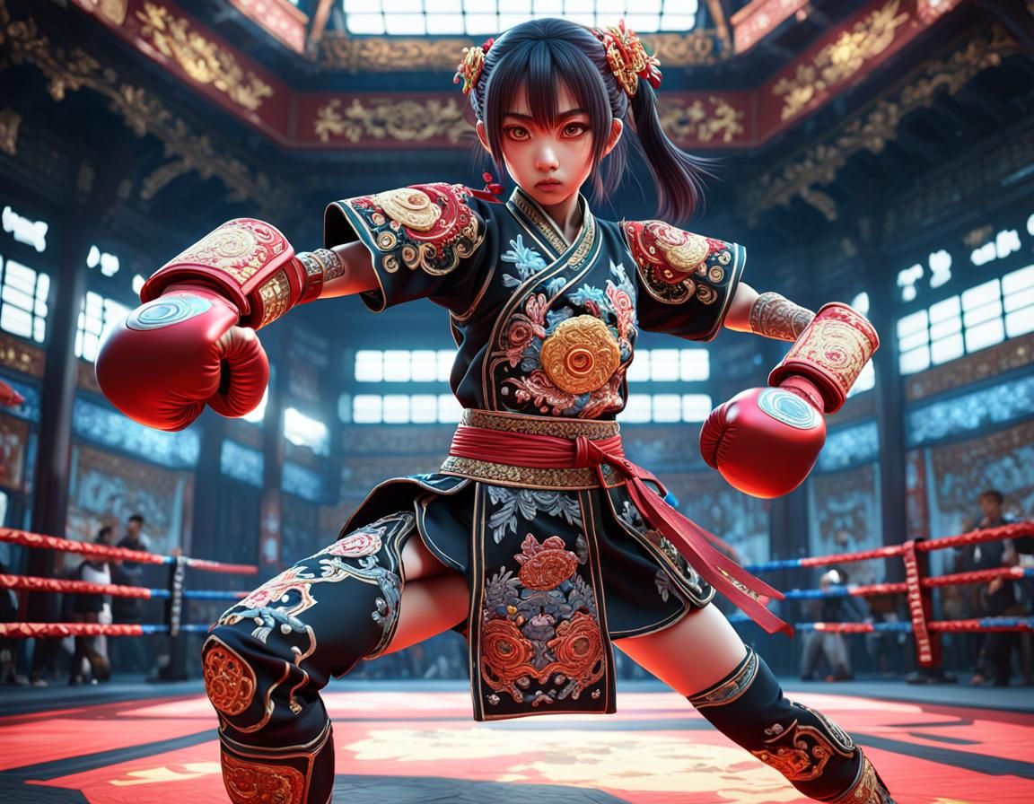 Furious Anime Martial Artist in Sci-Fi Setting