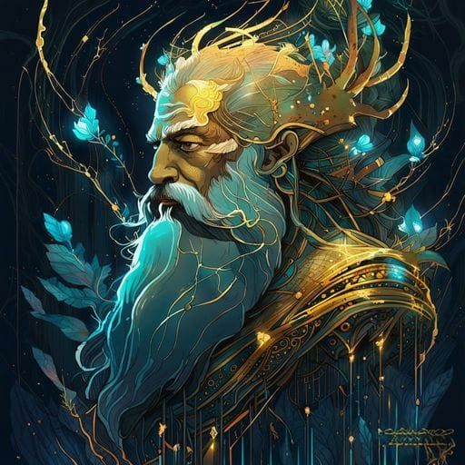 Golden Motif Portrait: Luxurious AI Art