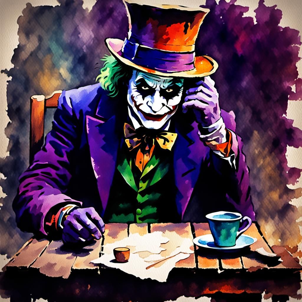 Expressive Post-impressionist Watercolour Painting of Mad Ha...