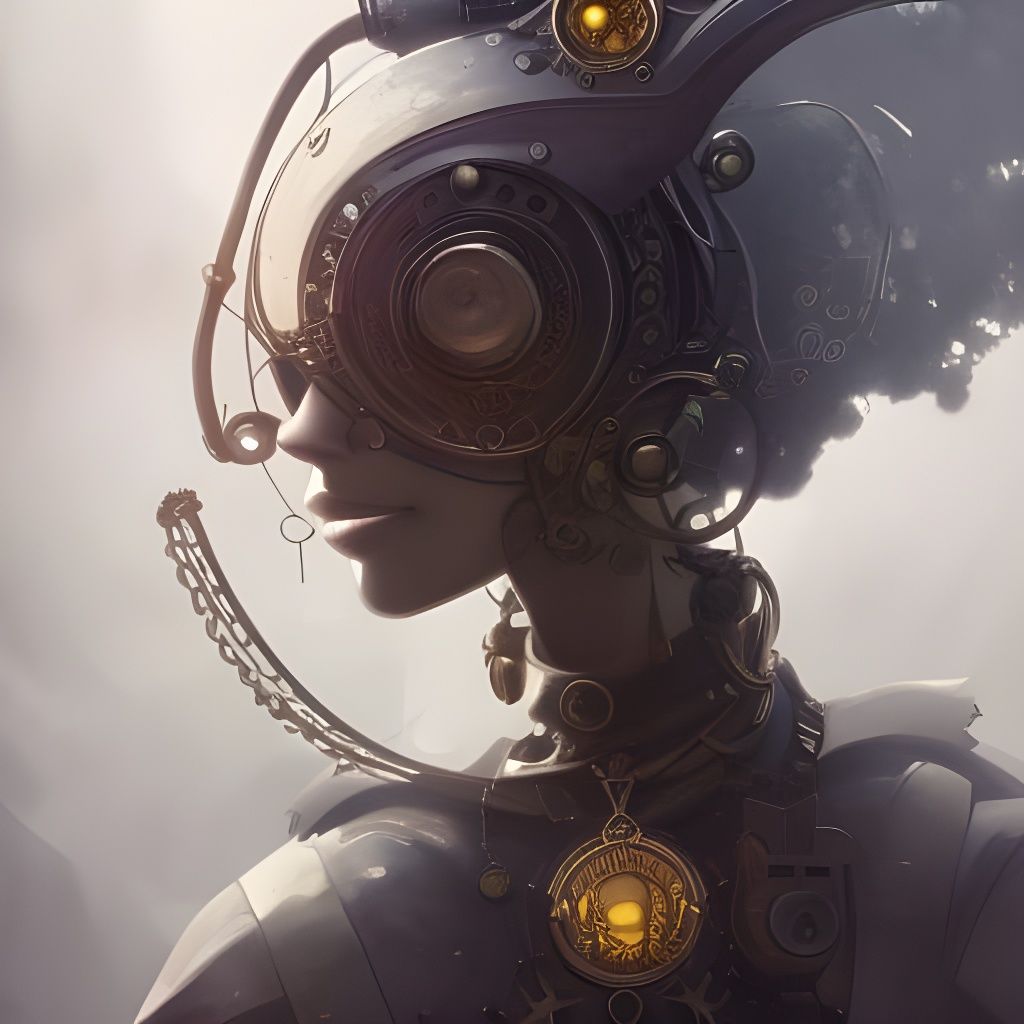 Steampunk Woman Portrait in Digital Fantasy Style