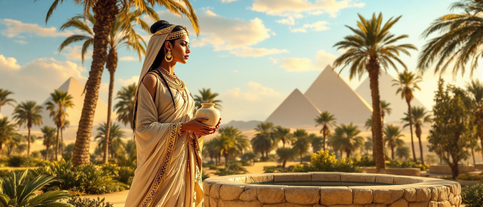 Egyptian Goddess in Ancient Oasis