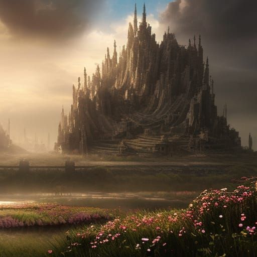 Dramatic Blooming Sky Digital Matte Painting