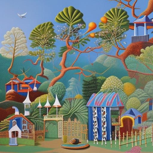 Opulent Palace Room in Psychedelic Oil Painting Style