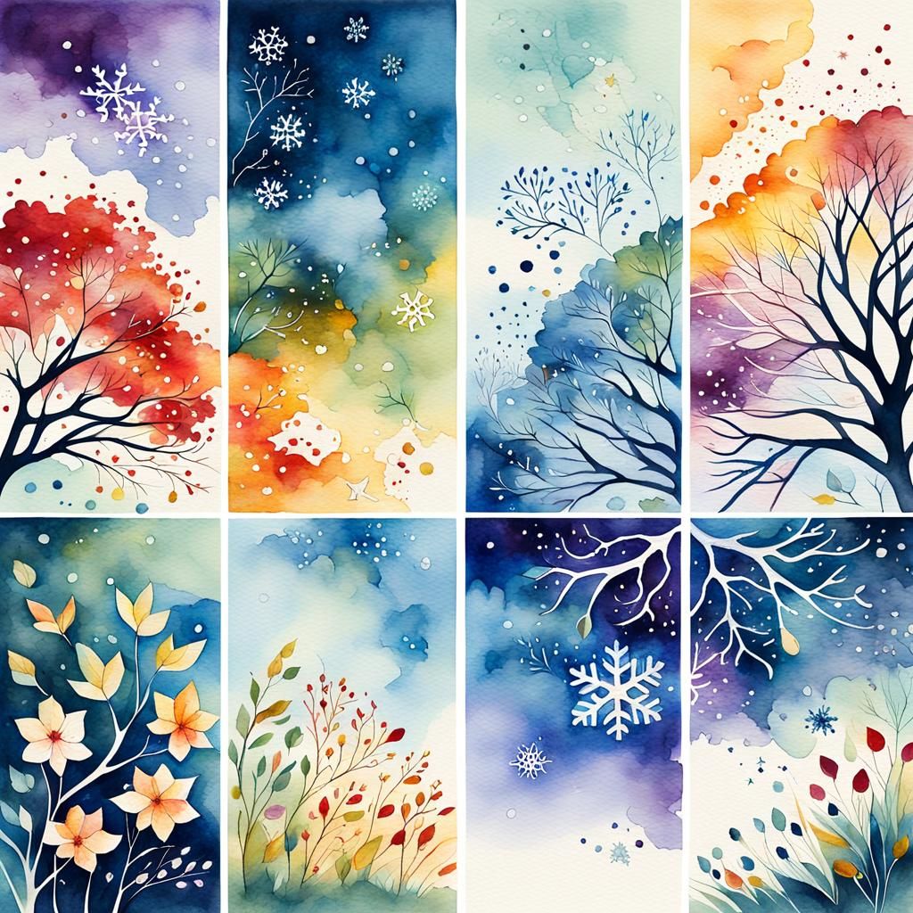 Four Seasons Watercolor Concept Art in Unreal Engine