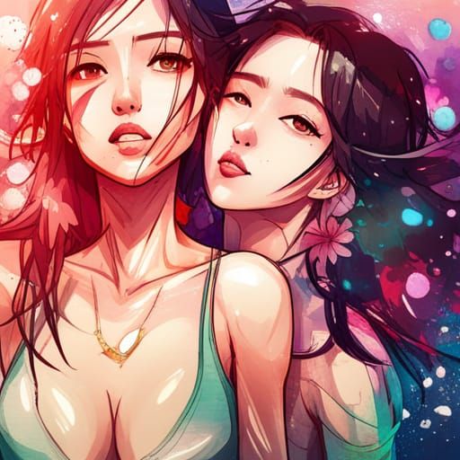 Anime Realism: Alluring Beauty in Watercolor