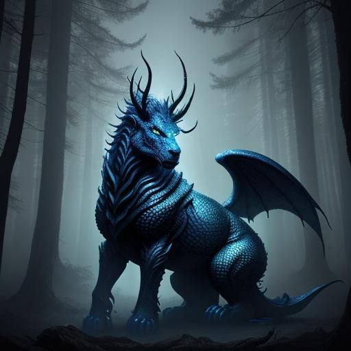 Regal Monster King in Misty Forest