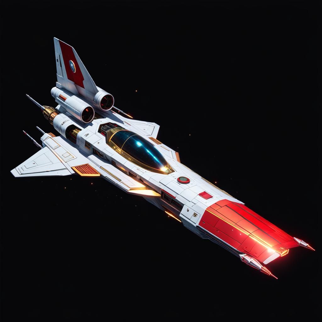 Futuristic Spaceship in Nebula: Geometric Octane Render