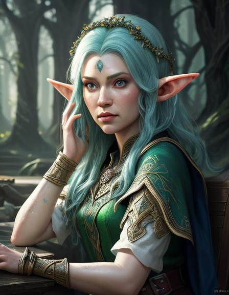 Hyperrealistic Elf Portrait with Dramatic Lighting