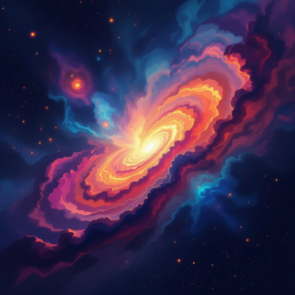 Abstract Art Creation in Swirling Nebulae
