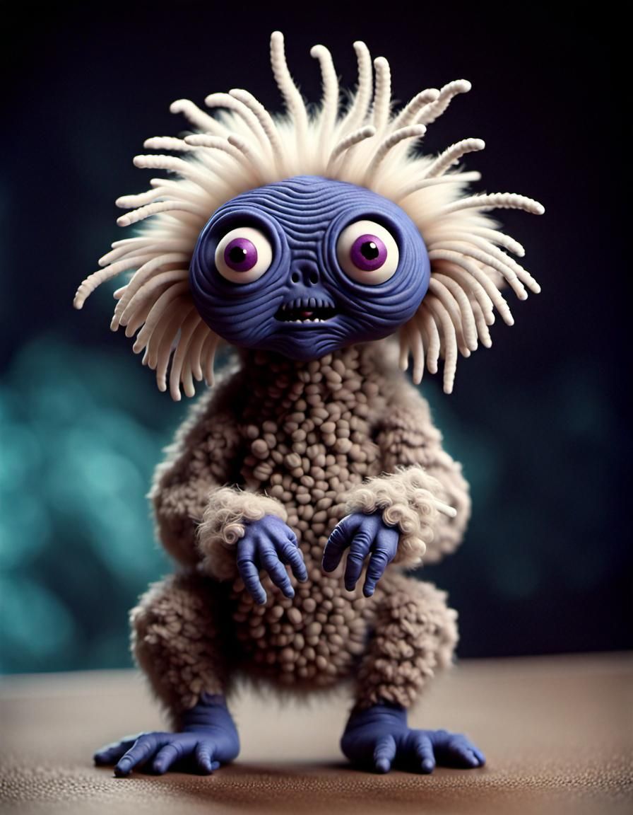 Adorable Alien Animal in Claymation Style