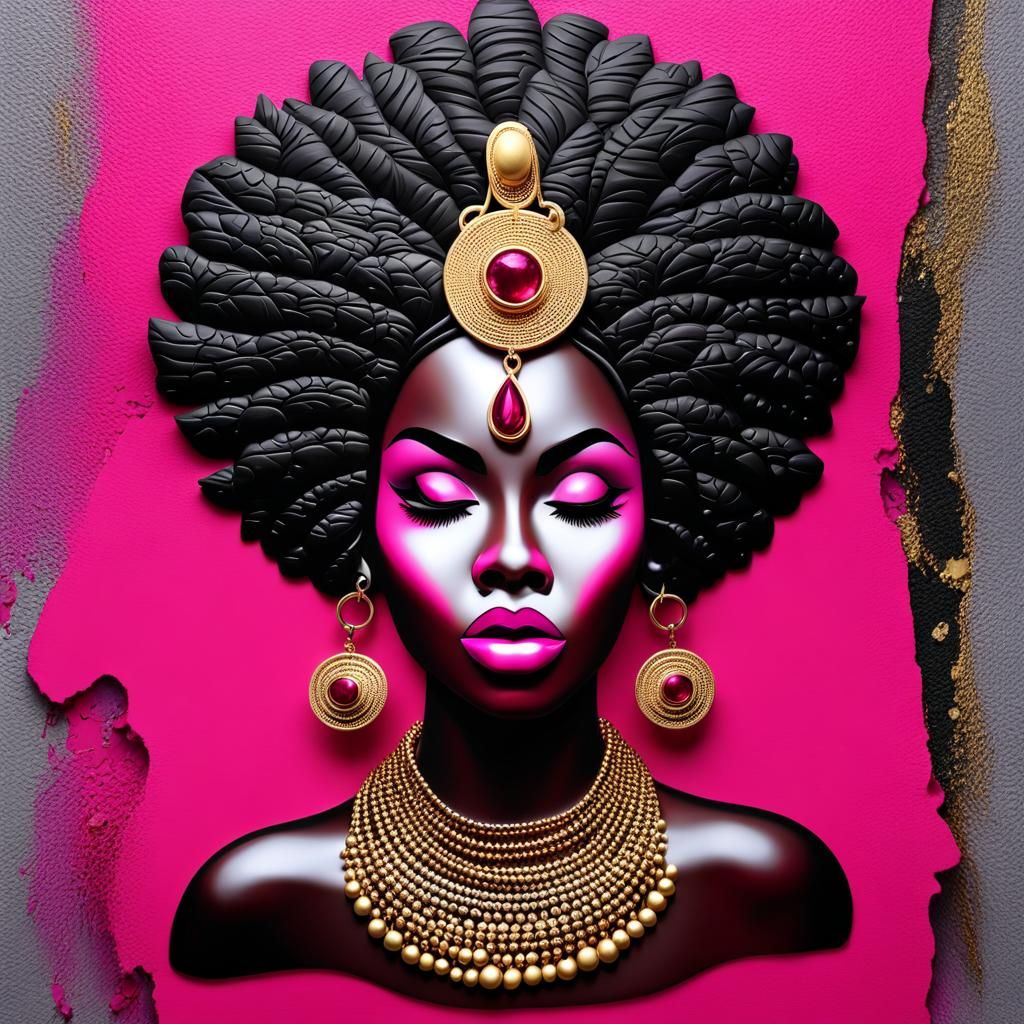 Afrocentric 3D Wall Art in Graffiti Style