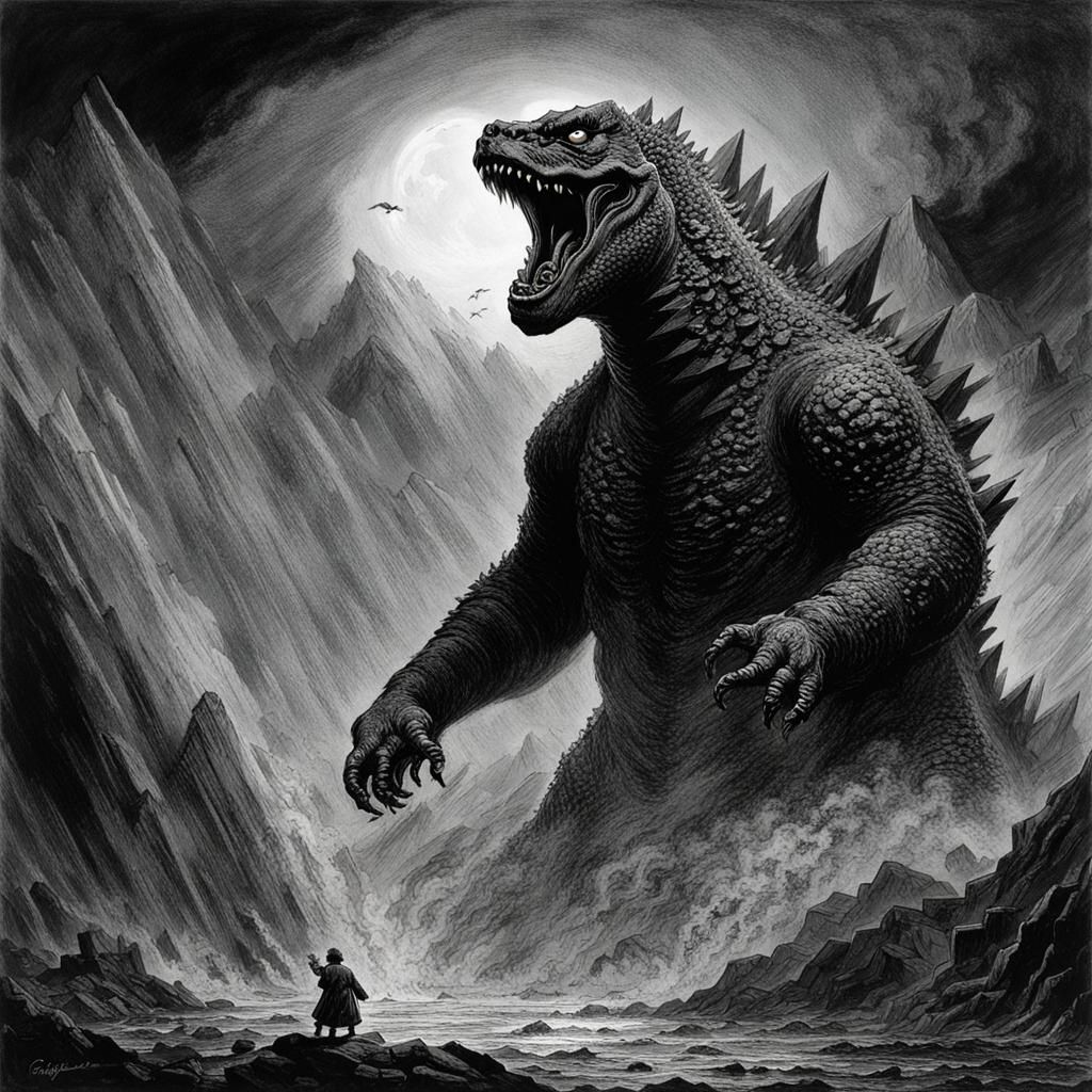 Godzilla in Horror Style