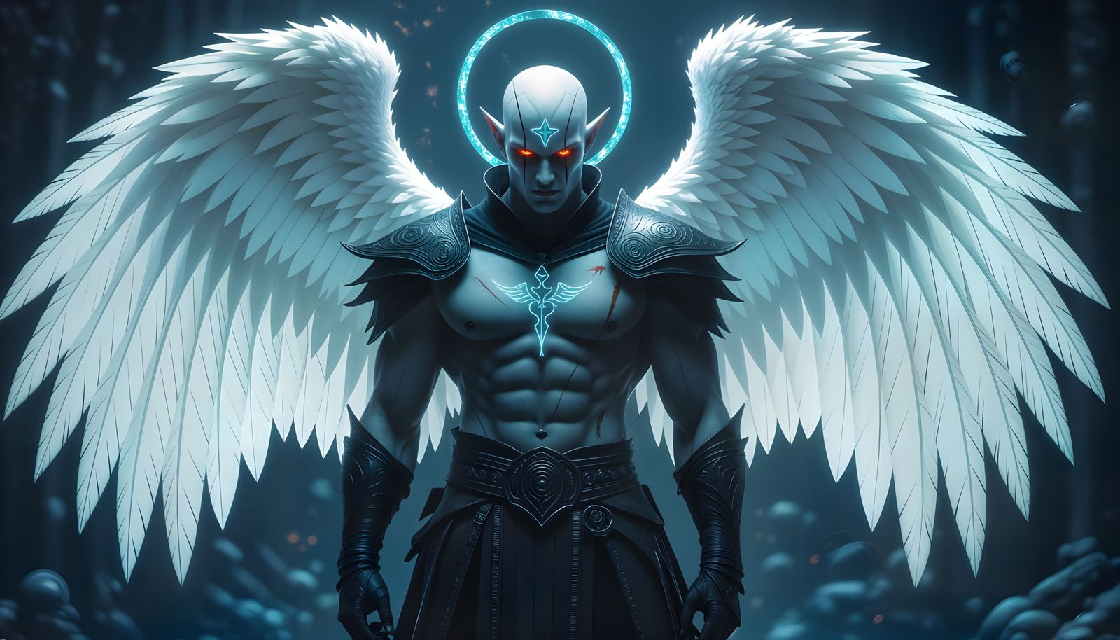 Fallen Angel: Hyperrealistic Portrait of Divine Corruption