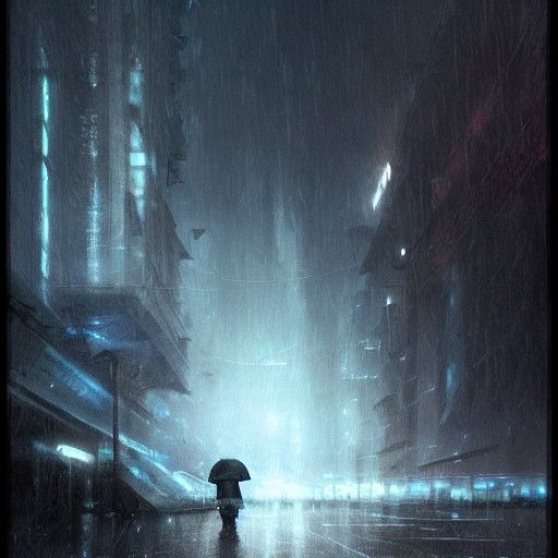 Tears in Rain: Rutkowski-Inspired Portrait