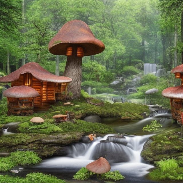Enchanted Forest Homes in a Fantastical Landscape