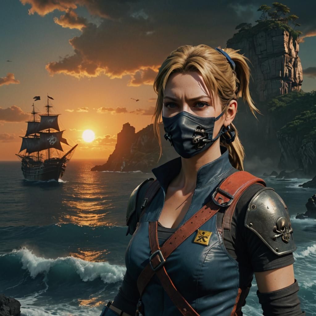 Pirate Queen with Katana in Cinematic Photo