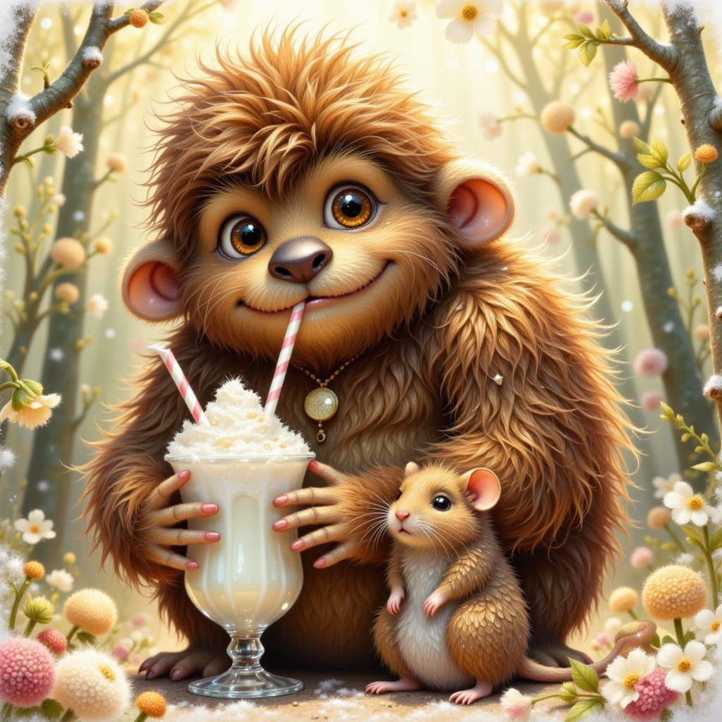 Bigfoot and Mouse Share Milkshake in Tender Scene