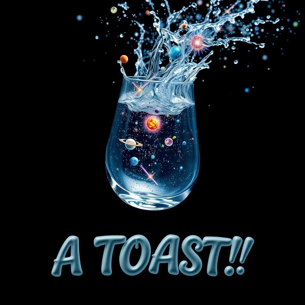 Cosmic Water Shatters into Iridescent Droplets, Shimmering T...