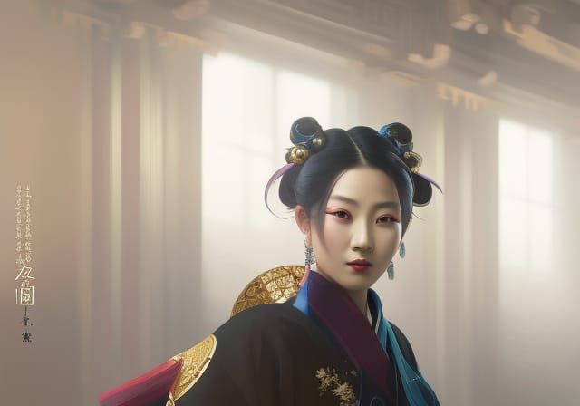 Benten: Japanese Goddess of Music in Hyperdetailed Portrait