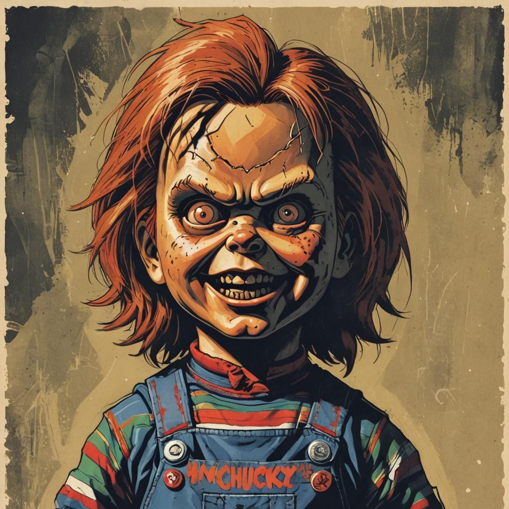 Chucky Illustration in Comic Book Style
