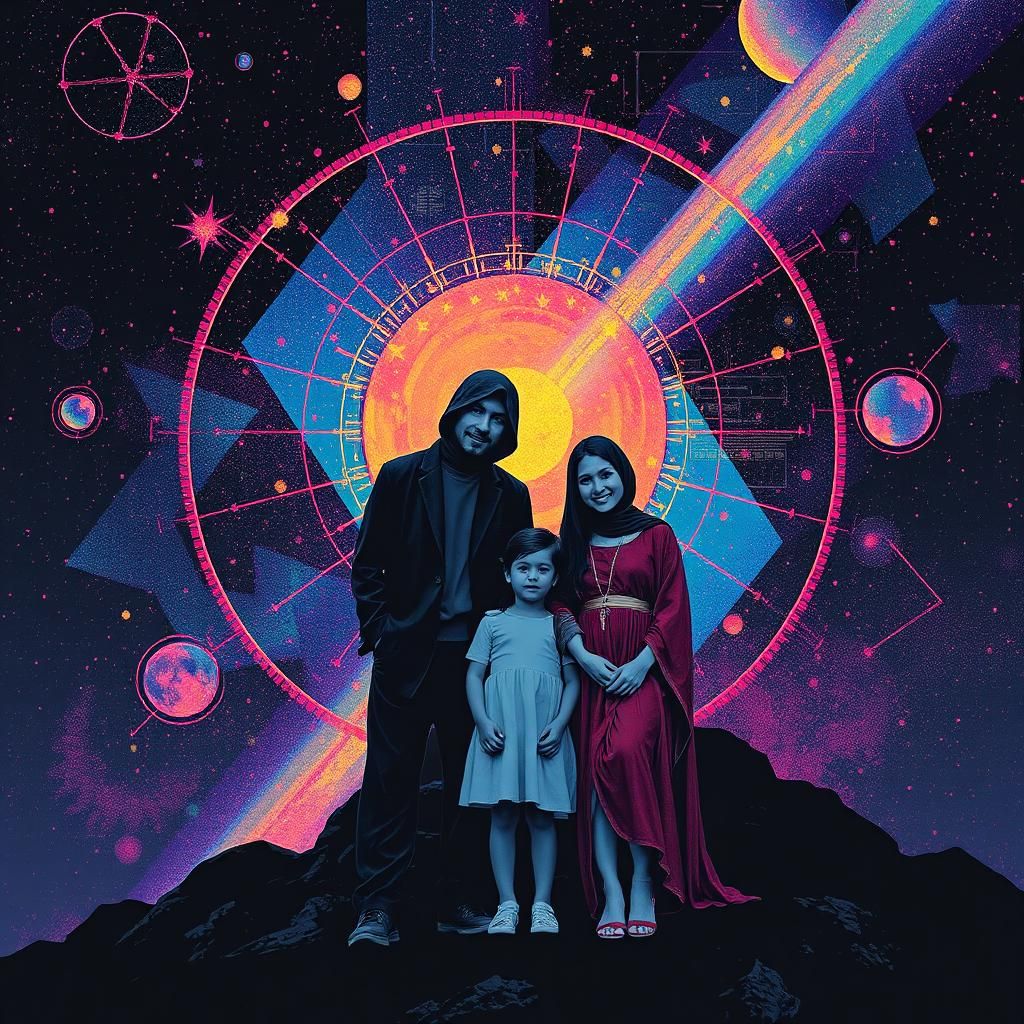 Maximalist Abstract Constellation with Glitch Effects