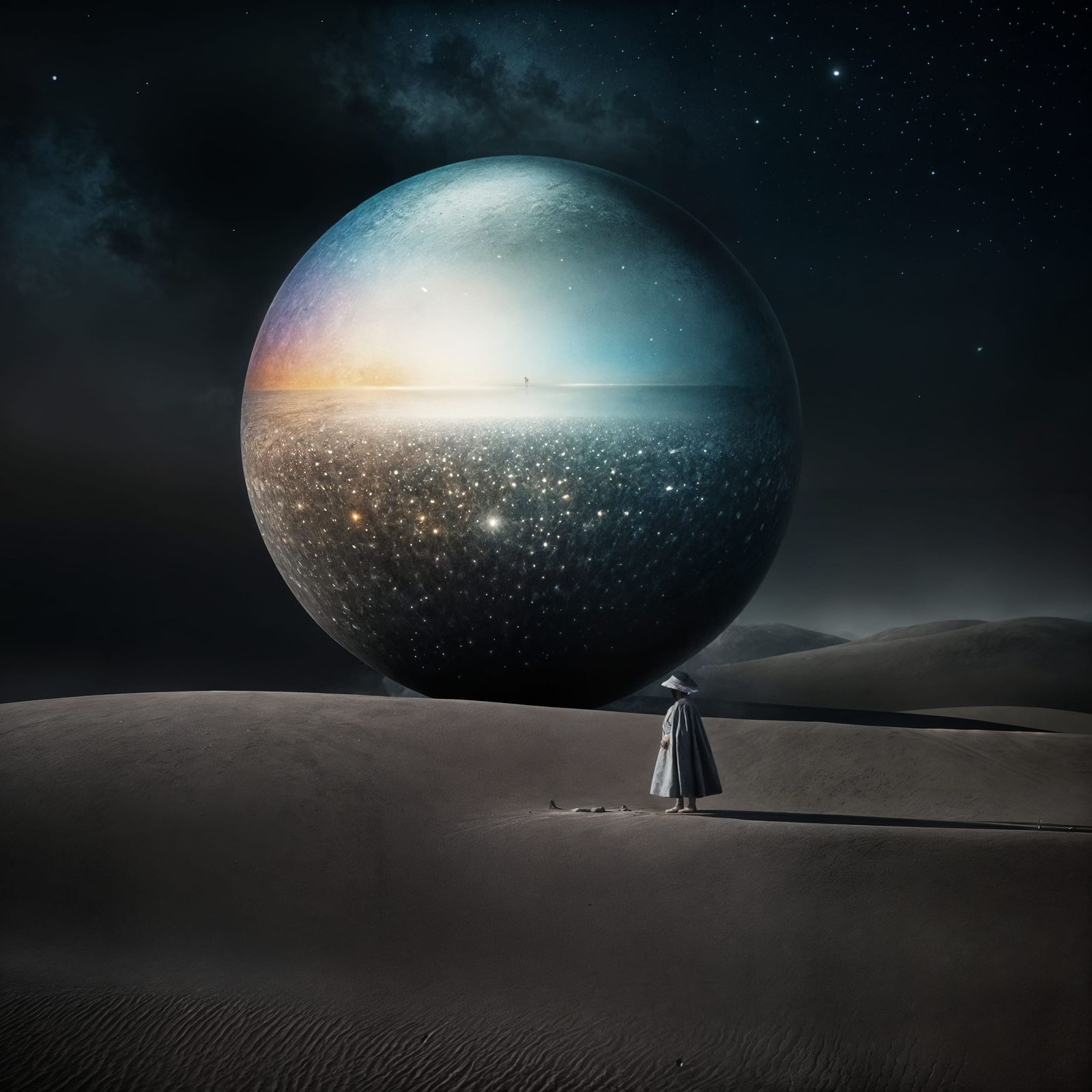 Abstract Silver Blending Cycles in Matte Painting