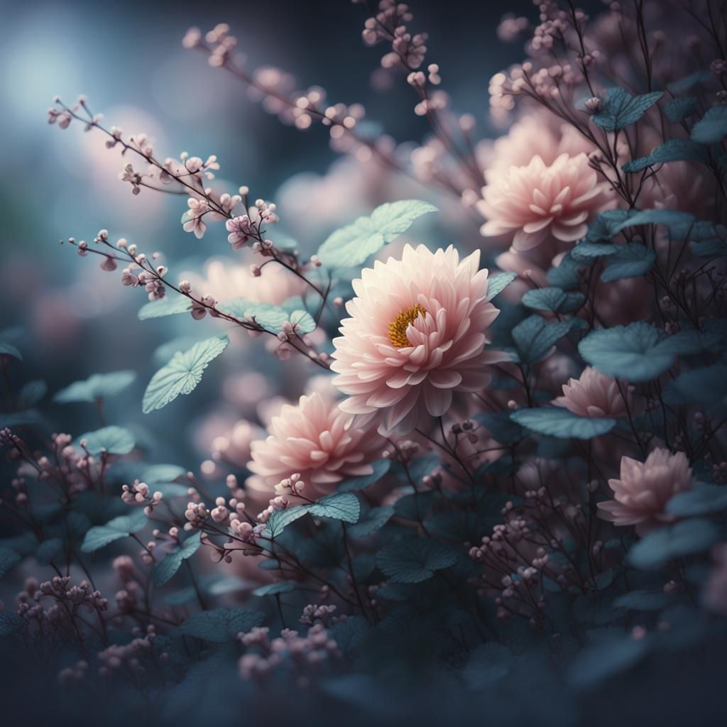 Moonlit Garden Scene in 3D Octane Render