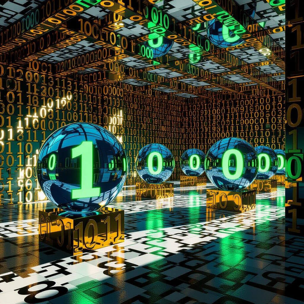 Surreal Room of Digital Ones and Zeros