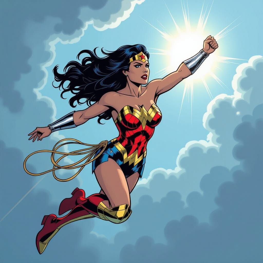 Wonder Woman Free Falls in Donna Troy Costume