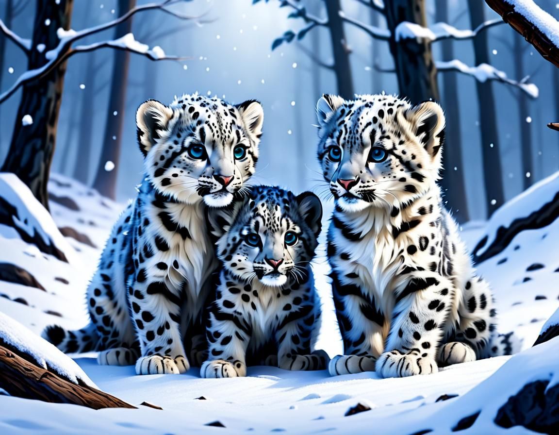Baby Snow Leopards