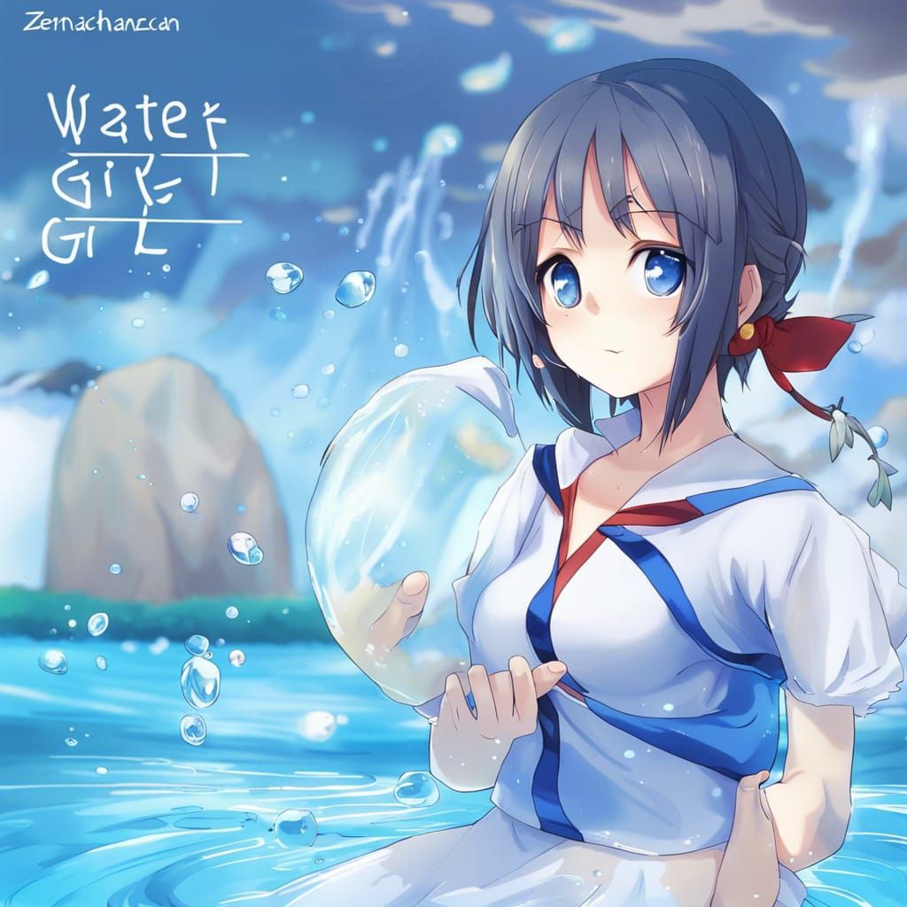 Anime Water Girl in Manga Style