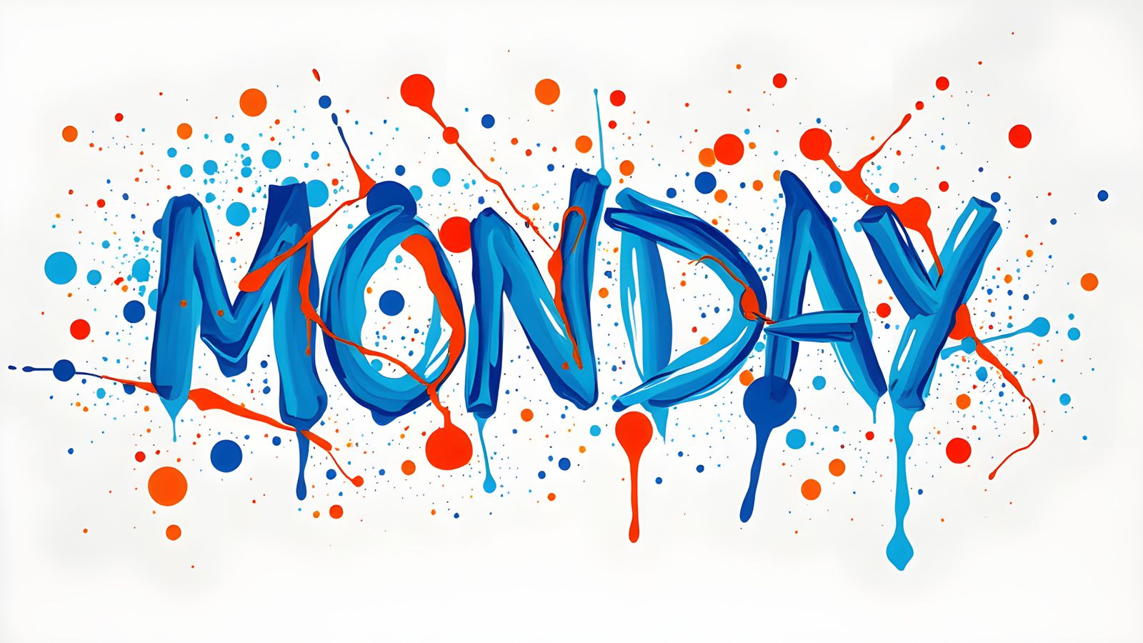 Colorful Splatter Text Art: MONDAY