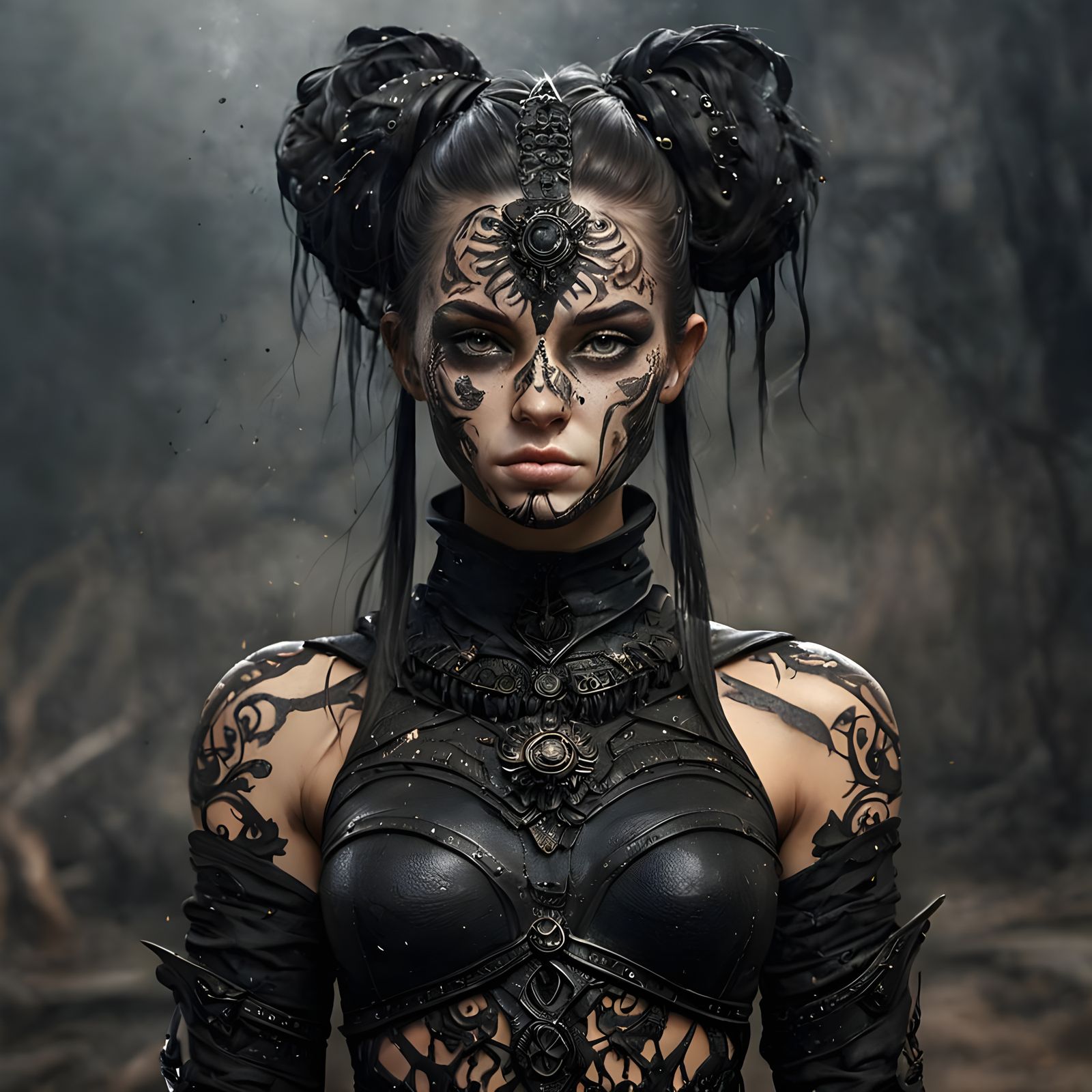 Ethereal Black Dust Female Figure