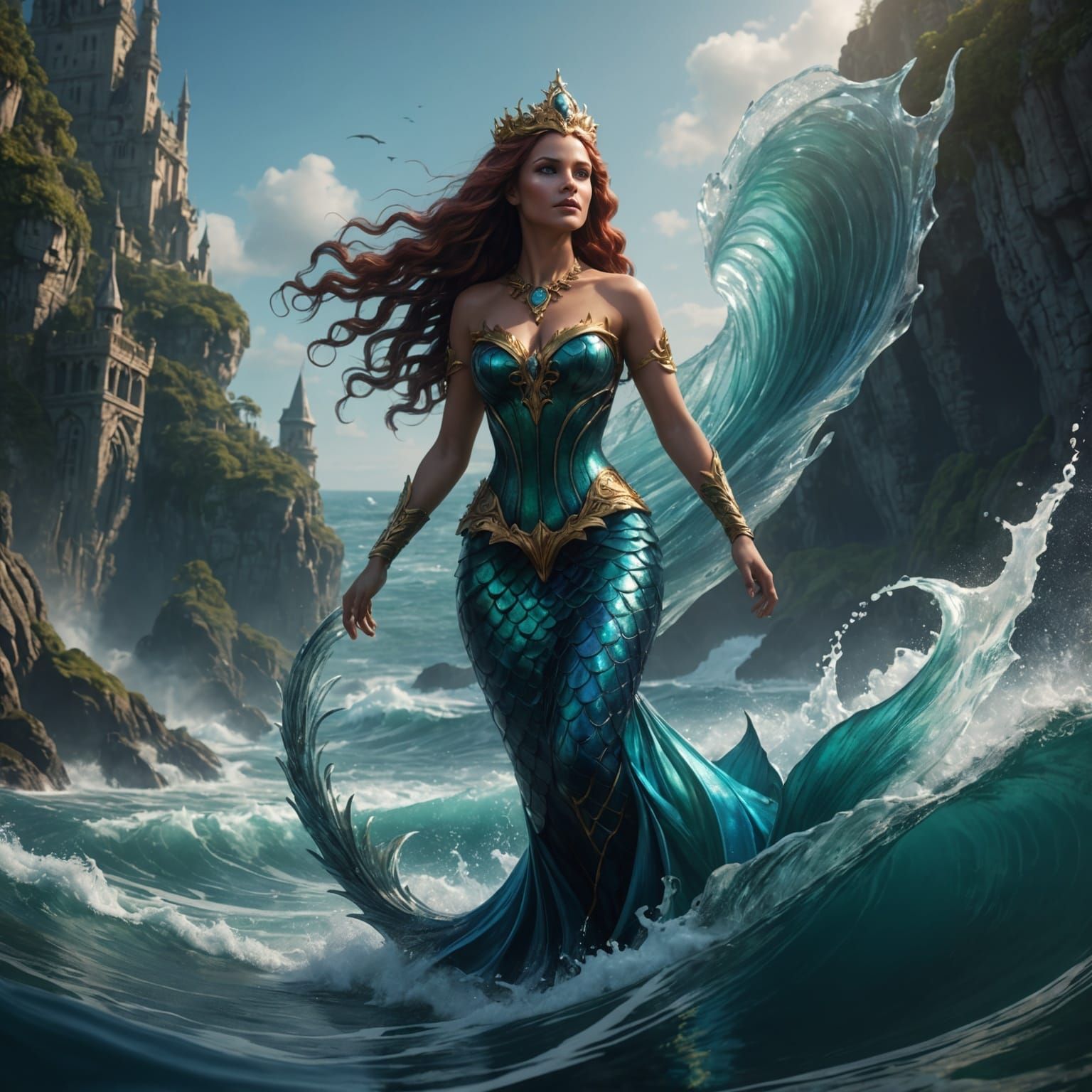 Mermaid Queen Rising: Fantasy Concept Art