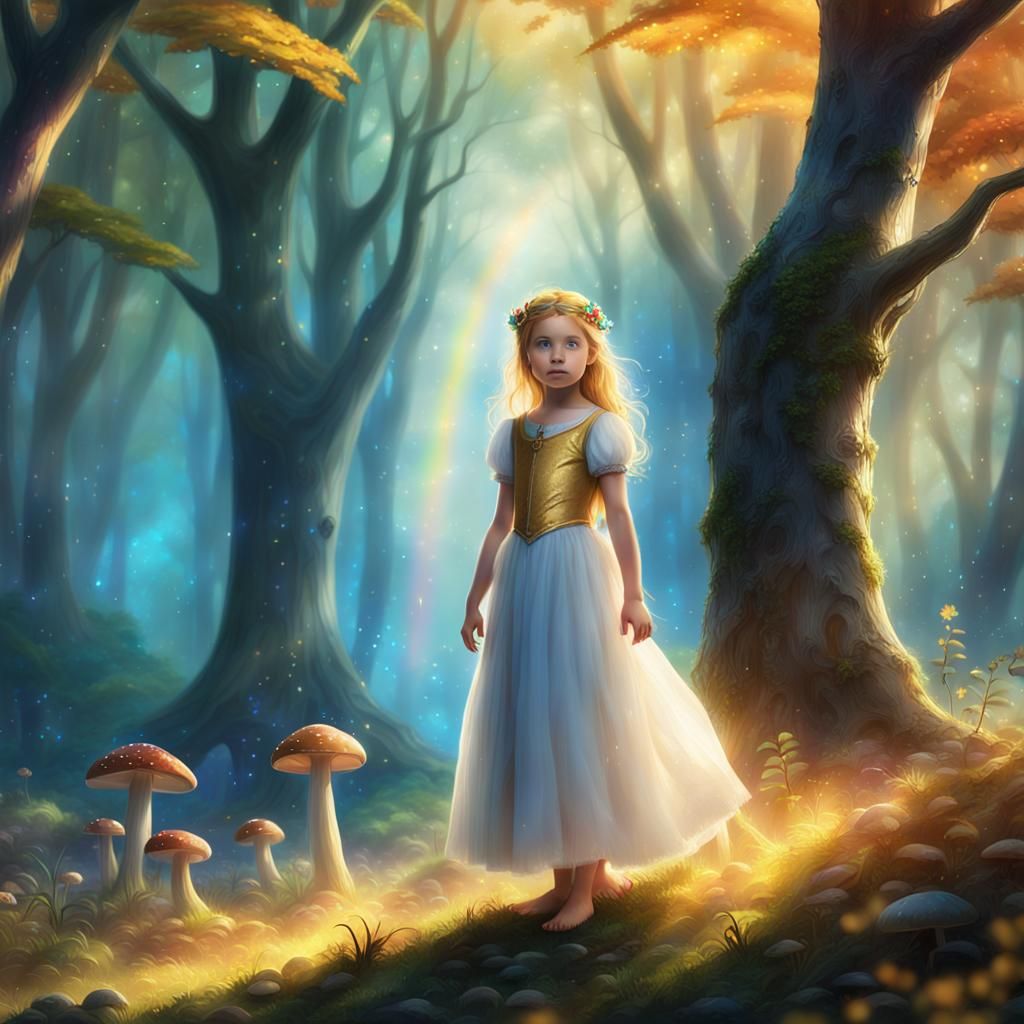 Fairy Girl in Whimsical Forest: Fantasy Concept Art