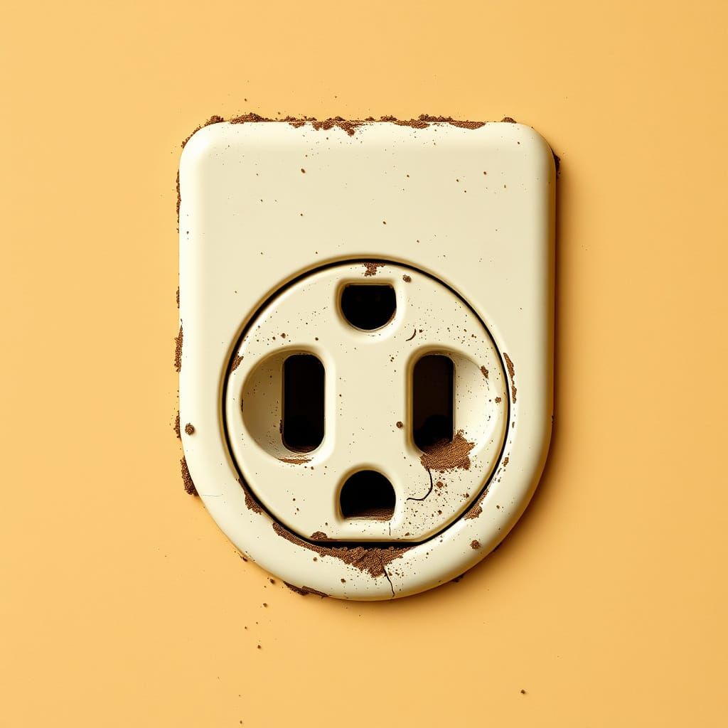 Whimsical Grounded Outlet with a Playful Face